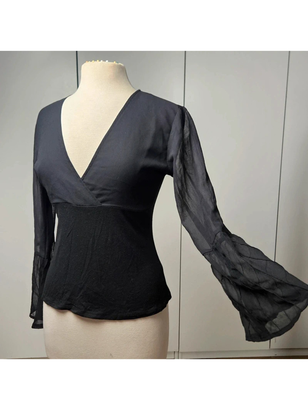 Sheer Fairy sleeve babydoll top